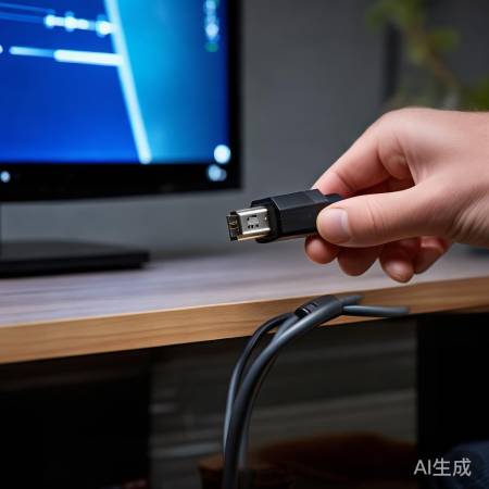 HDMI连接金属片朝内，先插线