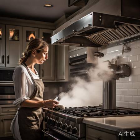 “油烟机每周清洁，防油渍累变难