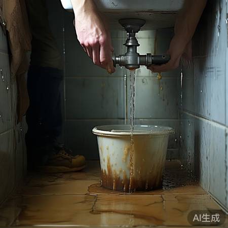 开启排污阀，污水入桶。