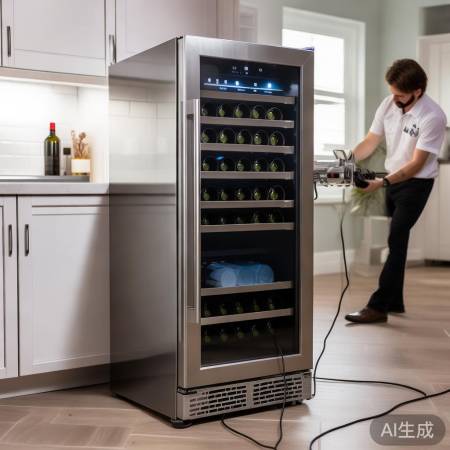 确保插座适位，连接酒柜电源。