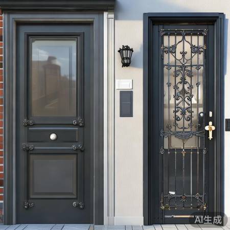 常见门类：防盗门、玻璃门、铁艺