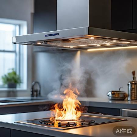智能油烟机自动感应，便捷现代家