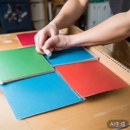 贴彩纸美化密封纸箱