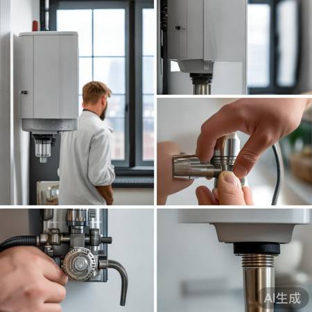 安装增压泵：关阀门，拧螺丝，接