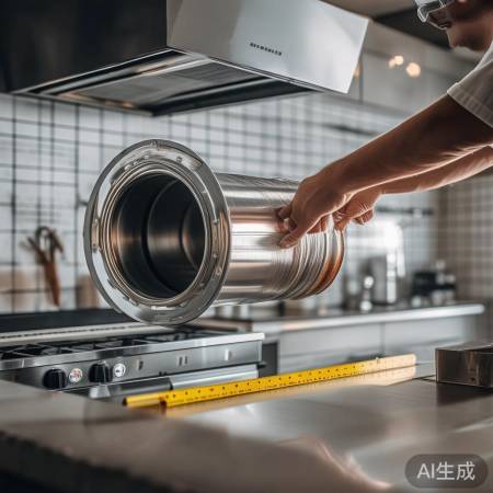 “测量烟道尺寸，确保与油烟机接