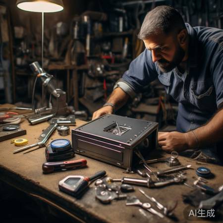 准备螺丝刀、扳手、保险柜拉手及