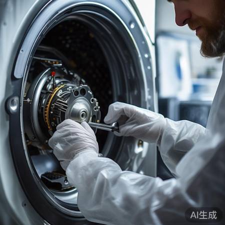 洗衣机离合器调节，轻柔操作。