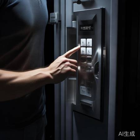 电子钥匙开锁，保险柜解锁中。