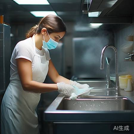 清洗需防护，手套口罩保健康。