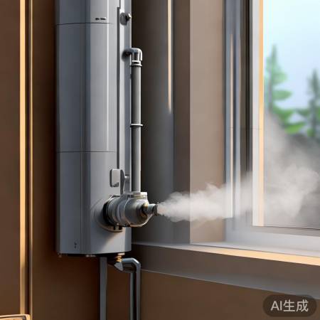 热水器排烟管，开孔过大引隐患。