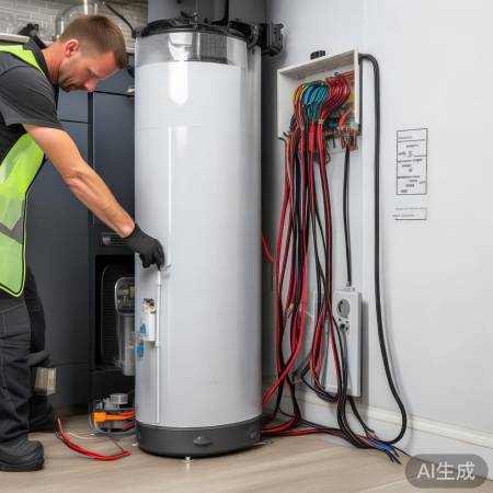 热水器电源连接，电压频率确认。