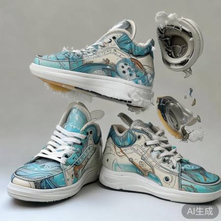 创意鞋绘：洗衣机图案新玩法