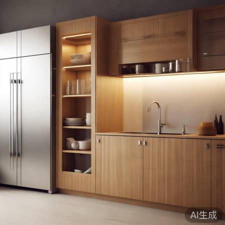 入户餐边柜冰箱一体化，空间节省