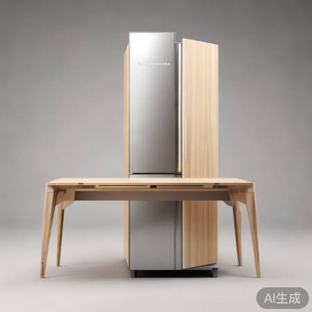 简约时尚冰箱柜，折叠餐桌易清洁