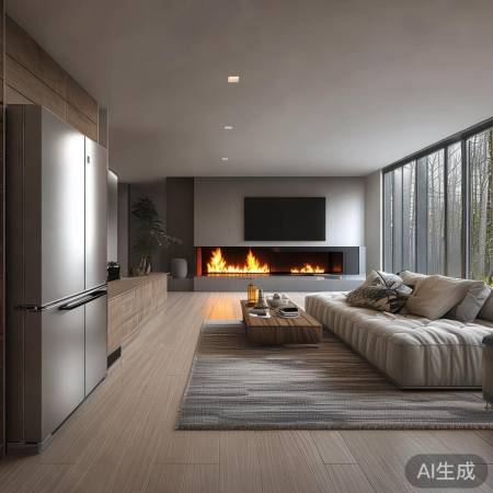 大客厅摆设技巧：冰箱电视侧放，