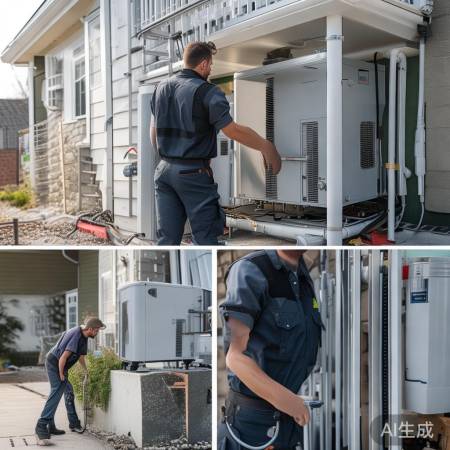 空气能安装易，避风向阳，管道牢