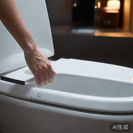 智能马桶盖，手动/遥控开启。