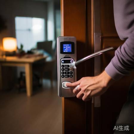 指纹锁编程：电池装好，按说明书