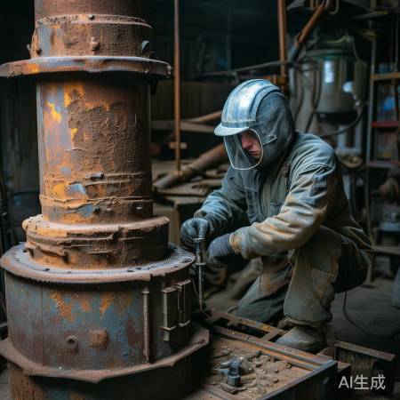 拆卸烟道，关键耐心拧锈螺丝