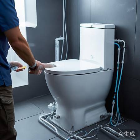 智能马桶连接水源电源，操作简单