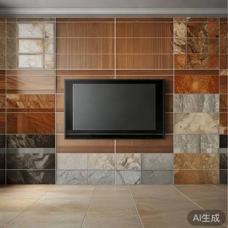 背景墙选材：瓷砖、木板、石材、