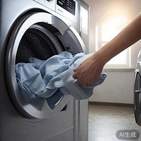 洗衣机保养:装衣物适量,保持干