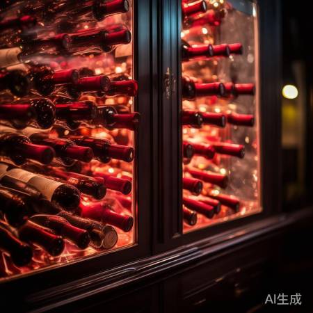 红酒柜夜景，光影流韵