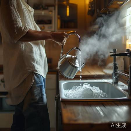 倒水水温适中，水量适量。