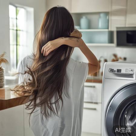 LG洗衣机护发,分段清洗,吹干