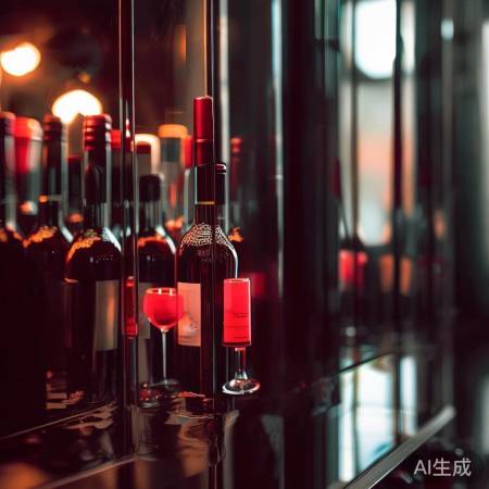 透明玻璃门，红酒尽收眼底。