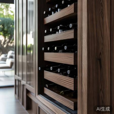 企石红酒柜，黑橡木质感，简约高