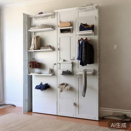 防盗门变收纳架，灵活调整挂衣物