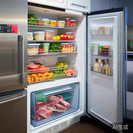 冰箱食物储存要分区通风，及时清