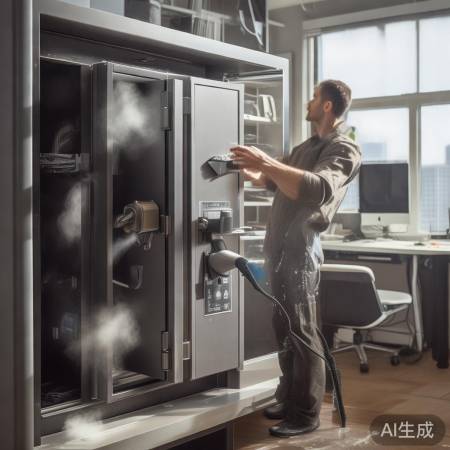 保险柜清洁：外擦布，内吹/吸尘