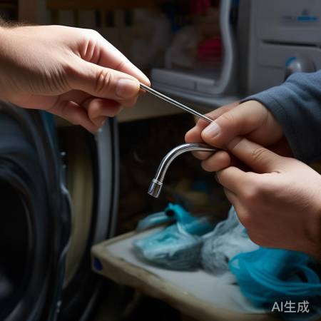 铁丝勾断水龙头，巧手修复洗衣机