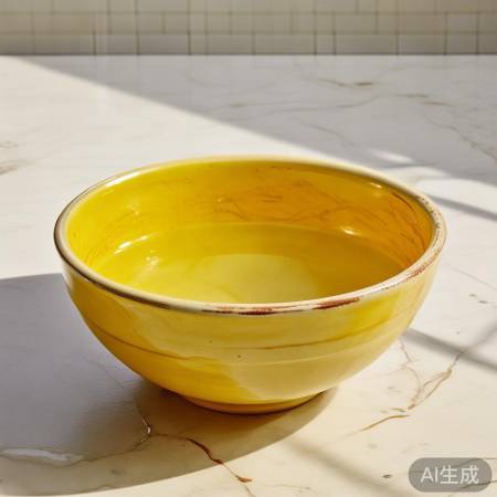 陶瓷碗底发黄，需彻底除污。