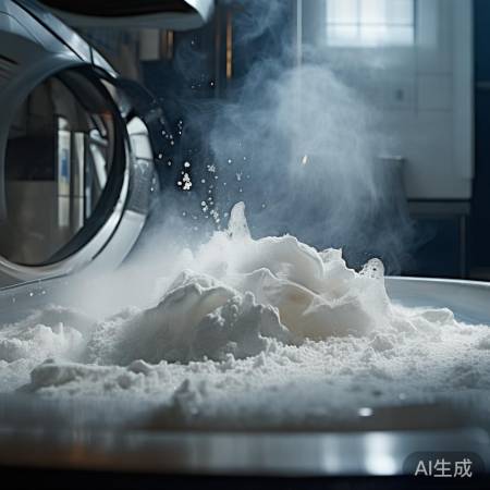 洗衣粉用量不当，衣服易发硬。