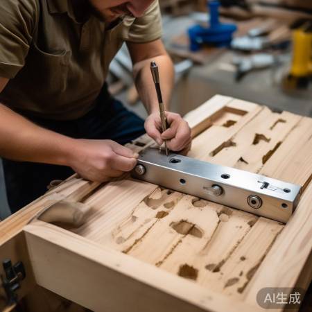 安装锁体，均匀固定，保障开启。