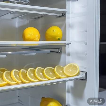 “柠檬片去冰箱异味，清新杀菌。