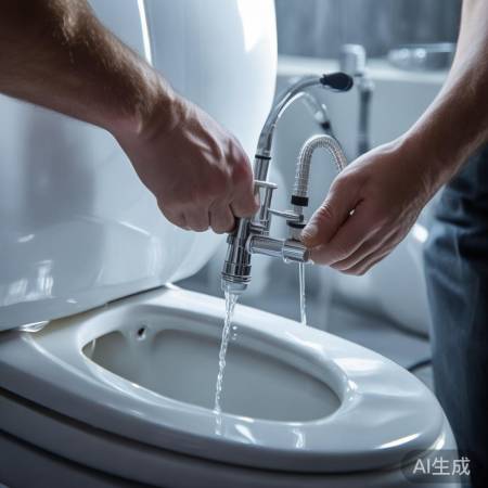 安装马桶水件，连接牢固。