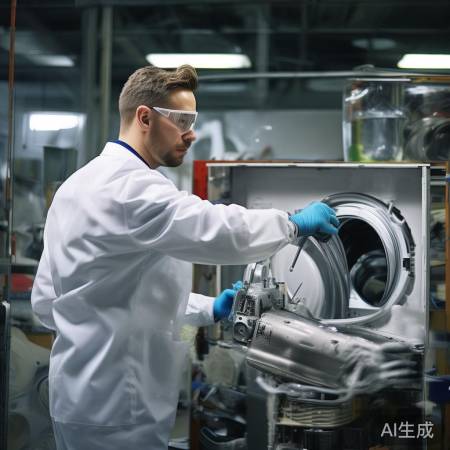 洗衣机拆解后，部件清洗保养。