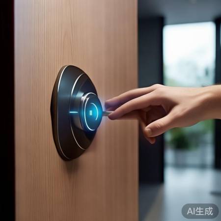 轻触泰岩指纹锁，首次需按说明书