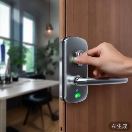 指纹锁安全认证，生物识别保障。