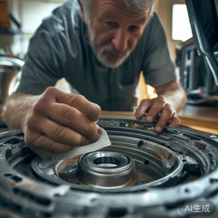 检查洗衣机轴承，砂纸除锈恢复转