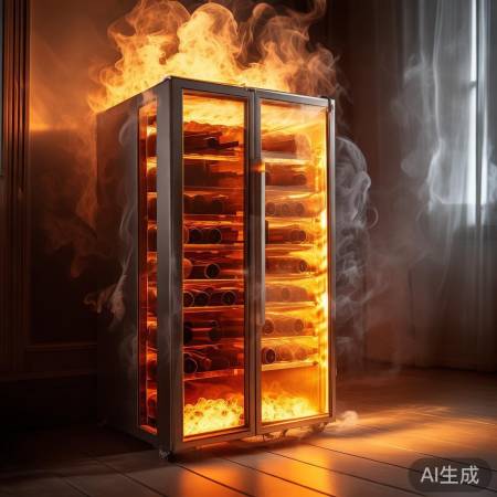 红酒柜散热不良，两边过热。