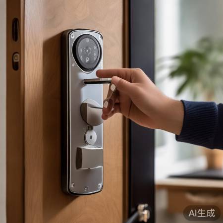 智能锁换备用钥匙，便捷操作。