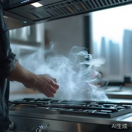 调烟量旋钮，油烟适中即佳