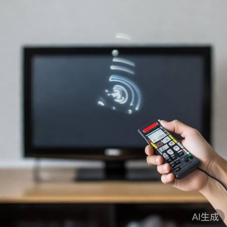 遥控器对准电视接收窗口
