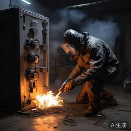 高温焊枪开保险柜，风险高。