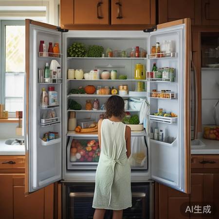 “清理冰箱,扔过期食物”